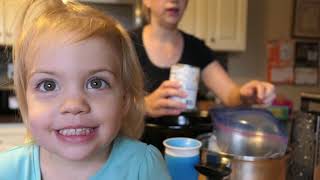 Cheesy Chicken Enchilada Soup  Freezer Meal Prep  Cooking with a Toddler [upl. by Alvita]