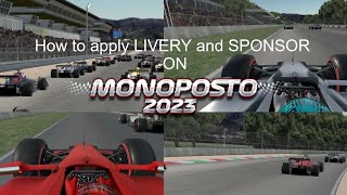 How to apply a LIVERY amp SPONSORS in Monoposto [upl. by Ttirb]