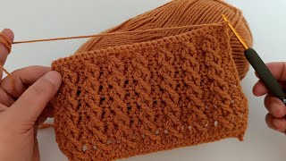 Perfect easy only 2 rows of winter crochet stitch pattern for beginners [upl. by Emeline]