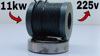 I turn Permanent Magnet into 225v 11000w Free Energy Generator Use Transformer [upl. by Clift84]