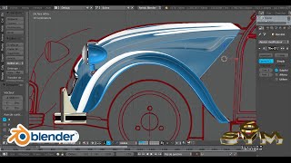 Modéliser Une Voiture 2CV Citroën AZ Tutoriel SVM6 N°28 Les joues dailes [upl. by Arreik]