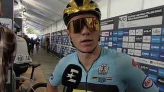 Remco Evenepoel  Interview at the finish  World Championships Road Race Zürich 2024 [upl. by Gile]