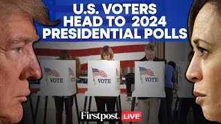 US Election 2024 LIVE  Trump vs Harris Voters Across the US Head to Polls in Presidential Election [upl. by Nhguavad]