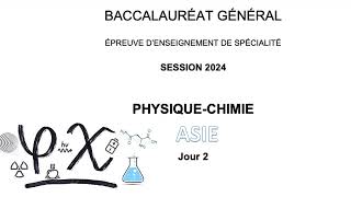 Bac spécialité physique chimie Asie 11 juin 2024 jour 2 diffraction interférences dosage titrage [upl. by Naziaf]