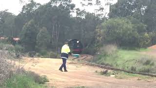 Hotham Valley Railway chasing the steam ranger Pinjarra Williams road [upl. by Hughmanick519]