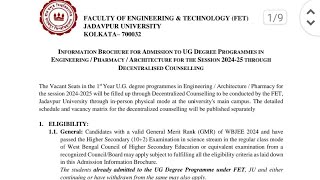 Finally Jadavpur University Decentralised Counseling Dates Out 😱  High Cut off 😭 [upl. by Michey]