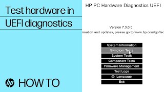 Test Your HP Computer Hardware Using HP PC Hardware Diagnostics UEFI  HP Computers  HP Support [upl. by Ehpotsirhc]