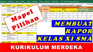 Mengisi Mapel Raport Kelas X dan Kelas XI SMA Kurikulum Merdeka [upl. by Iaj]