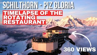 Schilthorn  Piz Gloria rotating restaurant  360 view on timelapse [upl. by Orodoet]