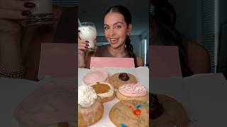 TASTING  RATING CRUMBL COOKIES IN 60 SECONDS💗🍪🤔 crumblreview mukbang eating foodreview [upl. by Icrad156]