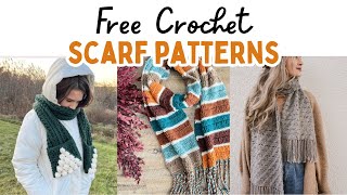 25 FREE Crochet Scarf Patterns  Winter and Fall Crochet Accessories crochet freecrochetpatterns [upl. by Levinson]