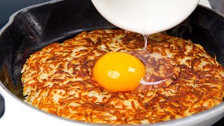 Just pour the egg over the potatoes and the result will be amazing Simple 3 ingredients recipe [upl. by Dino]