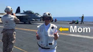 I Flew My Parents Onto an Aircraft Carrier [upl. by Siraj252]