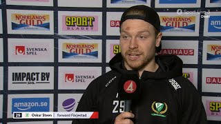 Oskar Steen inför HV71  Intervju  studiosnack  HV71  Färjestad BK  20241005 [upl. by Enilrem]