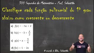 FUNÇÃO AFIM  Exercício 15  Classifique cada Função como Crescente ou Decrescente EM13MAT401 [upl. by Ainoek866]