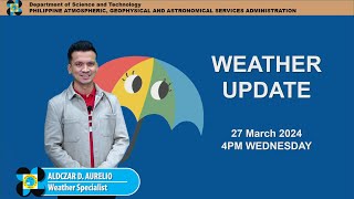 Public Weather Forecast issued at 4PM  March 27 2024  Wednesday [upl. by Dhruv]