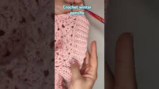 How I crochet a winter poncho crochet crochetgirls crochetponcho crochetgifts crochetwinter [upl. by Notserc]