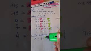 Trouver des coefficients de Bezout à partir de l algorithme d Euclide [upl. by Holbrooke]