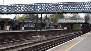 Cathedral Express steam train passes through Fleet Hampshire station [upl. by Mori]