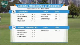 Greenvale Kangaroos WP2 v Carlton 2nds [upl. by Drobman]