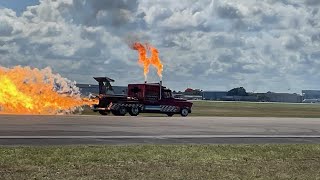 Hot Streak Jet Truck at Night Stuart Air Show [upl. by Esinal]