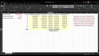 Loan Amortization Schedule [upl. by Aisirtap]