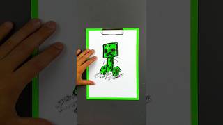 Hello guys today were going to be draw a creeper I like Minecraft art shorts [upl. by Tenom147]