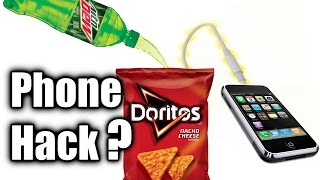 How To Charge Your Phone With Mountain Dew and Doritos DIY Phone Hack Tutorial [upl. by Yajet]