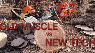 STIHL 044 VS HUSQVARNA 562 xp MKII 20 INCH BAR STANDARD CHAIN [upl. by Immot]