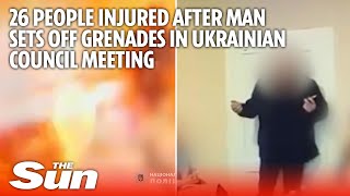 26 People injured after man sets off grenades in Ukrainian council meeting [upl. by Clemen]