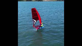 Windsurfing Australia  Tibor on the fly Windfoil windsurf on Lake Macquarie Drone windsurfing [upl. by Enamrahc]