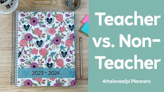 4theloveofpi Planners Teacher vs NonTeacher planner 20232024 [upl. by Sirovat]