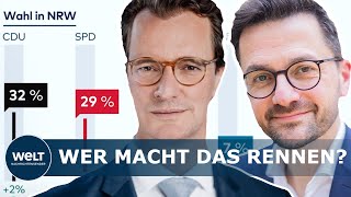 LANDTAGSWAHL NRW Wüst oder Kutschaty Umfragen versprechen ein knappes Rennen [upl. by Meagan]