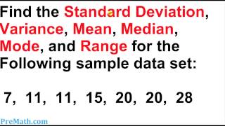 How to Find the Standard Deviation Variance Mean Mode and Range for any Data Set [upl. by Sirdna730]