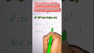 Factoriser avec des identités remarquables maths shorts [upl. by Bhayani]