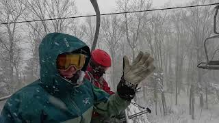 2024 04 04 Killington 19 in storm with Andrew and Brad [upl. by Nyrmak]