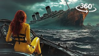 360° Survive Tsunami after Escaping Titanic Sinking and Queen Mary Collision VR 360 Video [upl. by Trab]