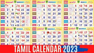 Tamil Calendar 2023  January to December  Holidays Festivals Auspicious Days amp Muhurtham Dates [upl. by Jodi]