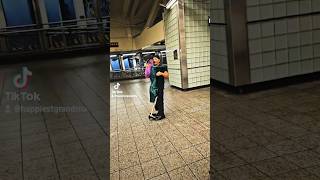 Living his best life creating joy to passersby fypシ゚viral subway newyorkcity funnyshorts [upl. by Dahlia644]