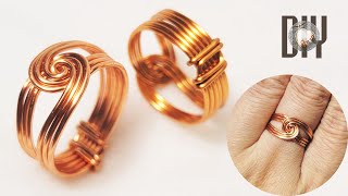 5 minutes to make twisted ring  simple jewelry tutorial  copper wire 1000 [upl. by Supple680]