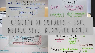 SUTURES CONCEPT  What is USP or METRIC size and nomenclature [upl. by Themis528]