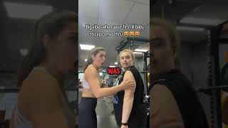 Muscle progression insane reaction 😮😮 shortsfeed gymwomen [upl. by Robina873]