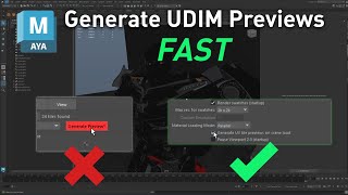 How To Generate All Texture UDIM Previews in Maya FAST Tutorial [upl. by Rosenquist]