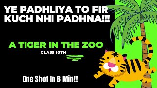 A Tiger In The Zoo Class 10th  Full हिंदी में Explained 🐯 [upl. by Ecyrb]