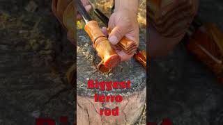 Biggest ferro rod in the world  bushcraft [upl. by Nnylyar474]