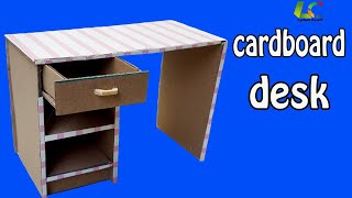 How To Make Cardboard DeskDIY Paper Desk [upl. by Anwad254]