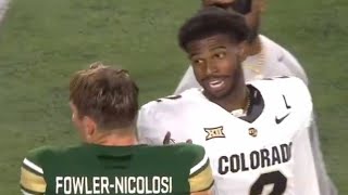 Mics picked up what Shedeur Sanders said as he refused to shake Colorado State QB Brayden [upl. by Hnilym82]