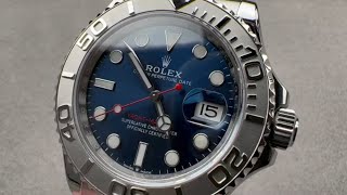 Rolex Yacht Master BLUE Dial Steel Platinum 126622 Rolex Watch Review [upl. by Asiuqram]