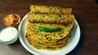 एकदम सॉफ्ट और नरम मेथी थेपला बनाने की परफेक्ट विधि। Methi Thepla Recipe for Travel। recipe food [upl. by Whit]