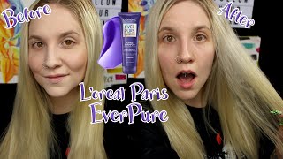 Loreal Paris Everpure Sulfate Free Purple Shampoo First ImpressionsReview [upl. by Donavon]